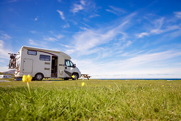 Image showing Family vacation travel RV, holiday trip in motorhome