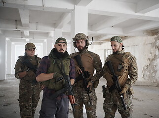 Image showing soldier squad team portrait in urban environment