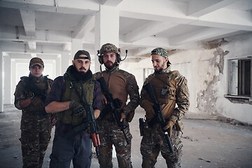 Image showing soldier squad team portrait in urban environment