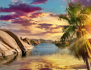 Image showing landscape in Aswan