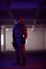 Image showing modern warfare soldier in urban environment