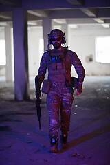 Image showing modern warfare soldier in urban environment