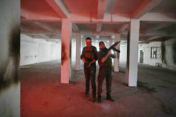 Image showing soldier squad team portrait in urban environment