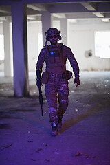 Image showing modern warfare soldier in urban environment