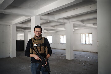 Image showing special agent soldier portrait wearing casual clothing