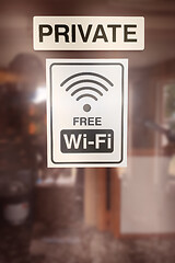 Image showing private free wifi sign