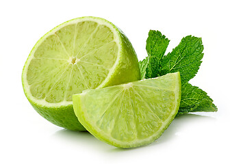 Image showing lime and mint leaves