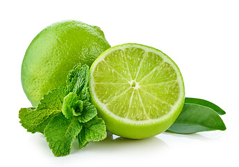 Image showing lime and mint leaves