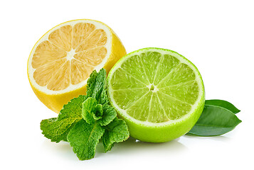 Image showing lemon, lime and mint