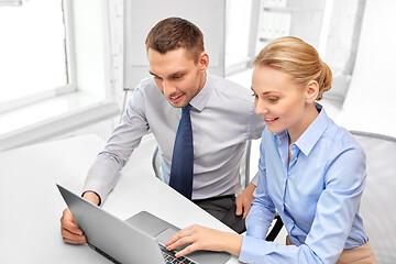 Image showing business team with laptop at office