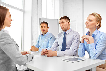 Image showing recruiters having job interview with employee