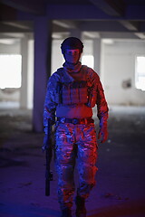 Image showing modern warfare soldier in urban environment