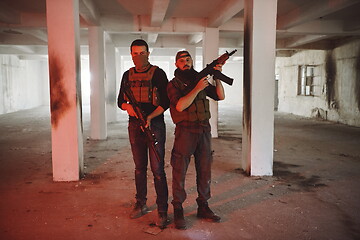 Image showing soldier squad team portrait in urban environment