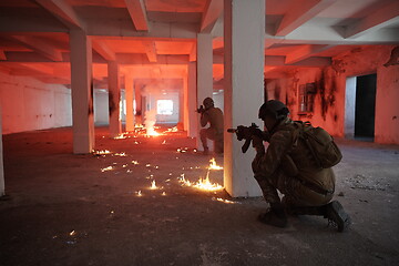 Image showing military troops in action urban environment