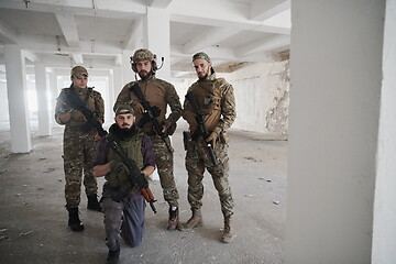 Image showing soldier squad team portrait in urban environment