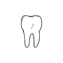 Image showing Healthy tooth hand drawn outline doodle icon.