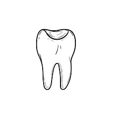 Image showing Tooth cavity hand drawn outline doodle icon.