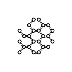 Image showing Molecular lattice hand drawn outline doodle icon.