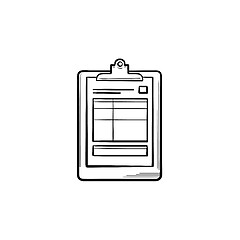 Image showing Medical record hand drawn outline doodle icon.