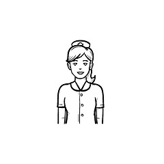 Image showing Nurse hand drawn outline doodle icon.