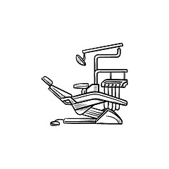 Image showing Dental chair hand drawn outline doodle icon.