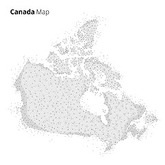 Image showing Canada map in blockchain technology network style.