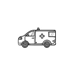 Image showing Resuscitation car hand drawn outline doodle icon.