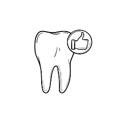 Image showing Tooth health and stomatology hand drawn outline doodle icon.