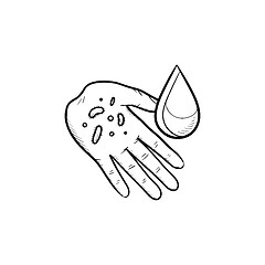 Image showing Washing arm hand drawn outline doodle icon.