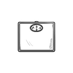 Image showing Scales hand drawn outline doodle icon.