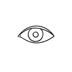 Image showing An eye hand drawn outline doodle icon.