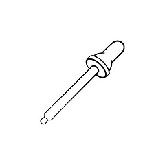 Image showing A pipette hand drawn outline doodle icon.
