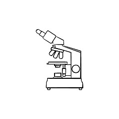 Image showing Microscope hand drawn outline doodle icon.