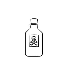 Image showing Poison hand drawn outline doodle icon.