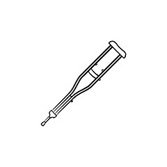 Image showing Crutch hand drawn outline doodle icon.