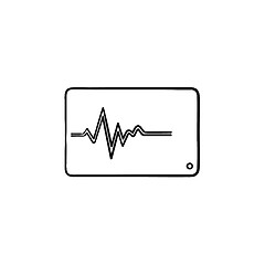 Image showing Health monitor hand drawn outline doodle icon.
