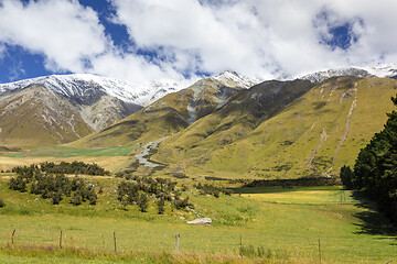 Image showing Mountain Alps scenery in south New Zealand