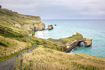 Image showing Tunnel Beach New Zealand