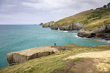 Image showing Tunnel Beach New Zealand