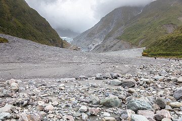 Image showing Riverbed of the Franz Josef Glacier, New Zealand