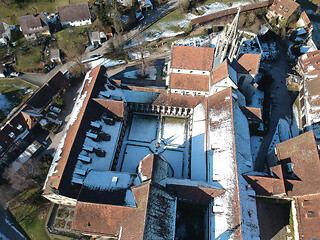 Image showing aerial view over Bebenhausen Monastery Germany