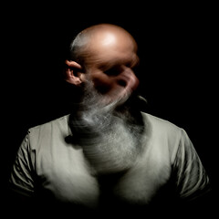 Image showing bearded man motion blur portrait