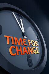 Image showing clock with text time for change
