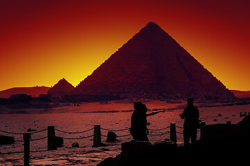 Image showing Pyramids at Giza Cairo Egypt