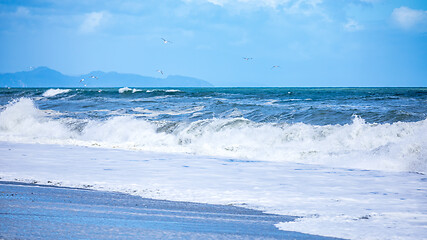 Image showing stormy ocean scenery background