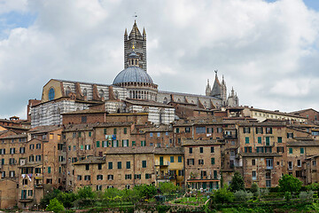 Image showing SIENA, ITALY - APRIL 26, 2019: View to the old town in Siena, Italy