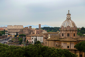 Image showing ROME, ITALY - APRILL 21, 2019: erial scenic view of Rome, Italy. Scenery of Roma city