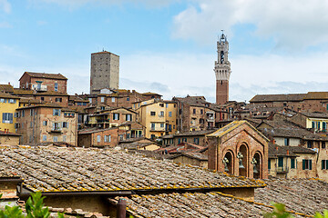 Image showing SIENA, ITALY - APRIL 26, 2019: View to the old town in Siena, Italy