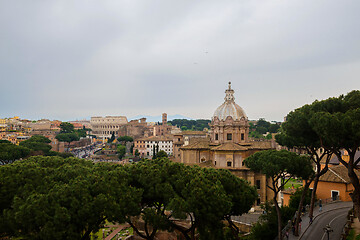 Image showing ROME, ITALY - APRILL 21, 2019: erial scenic view of Rome, Italy. Scenery of Roma city