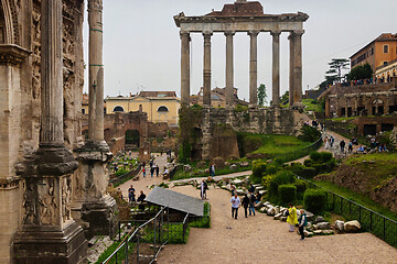 Image showing ROME, ITALY - APRILL 21, 2019: Roman ruins in Rome, Forum